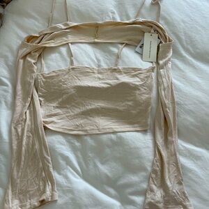 Commence tie crop top with matching shrug